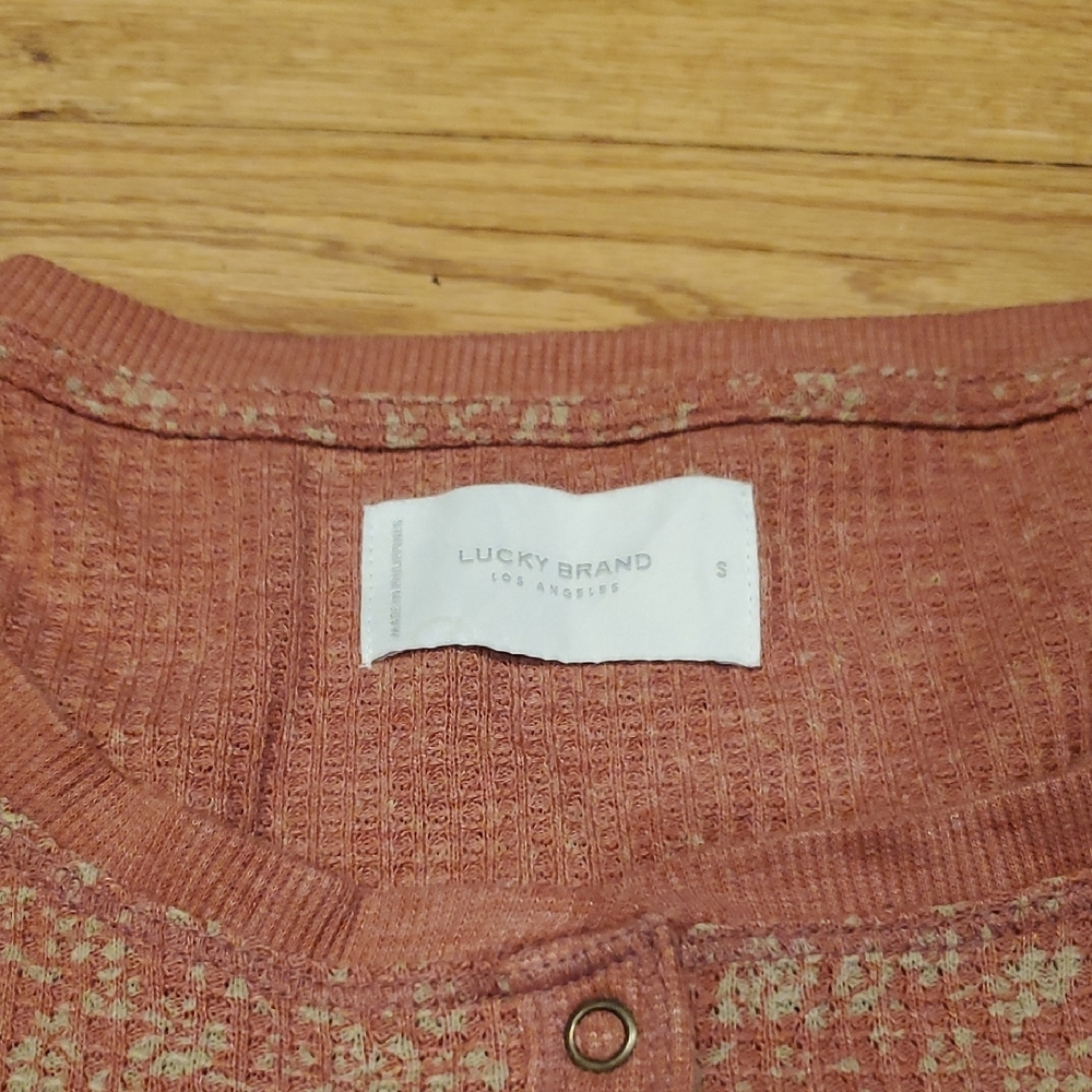 Lucky Brand Light Rust Floral Long Sleeve Thermal Tunic - Picture 3 of 6